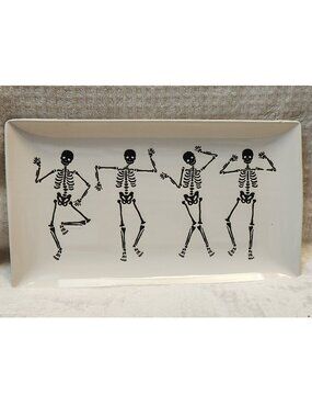 Dancing Skelton Serving Tray - NEW NIB